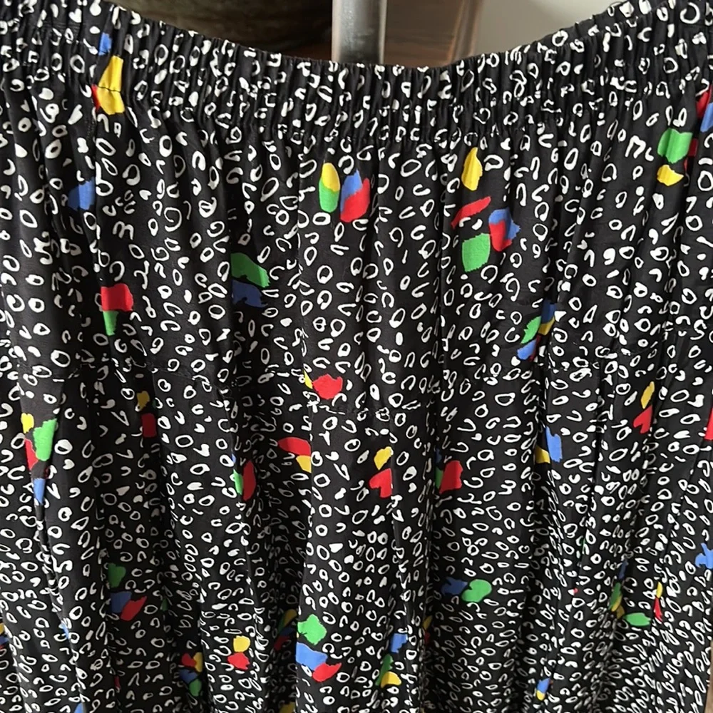 VINTAGE Midi Skirt Elastic Waist Yoke Confetti - Picture 2 of 9
